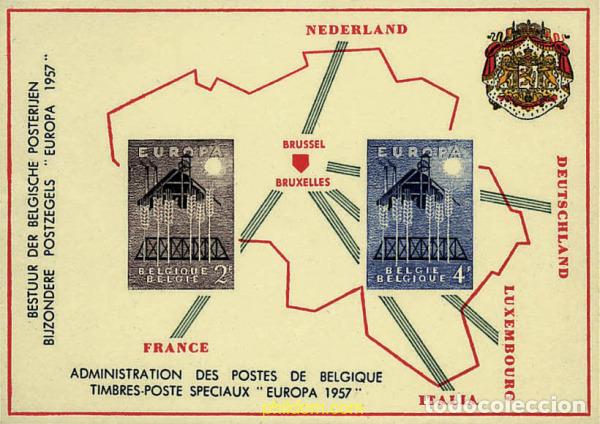 Sellos: 21899 MNH BELGICA 1957 EUROPA CEPT. FACTOR DE PAZ Y FUENTE DE BIENESTAR