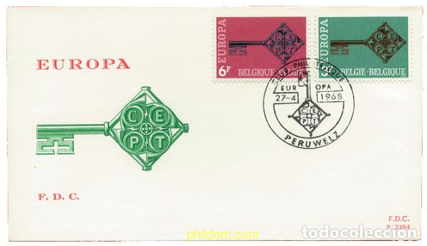 Sellos: 22986 MNH BELGICA 1968 EUROPA CEPT 1968 - LLAVE DORADA
