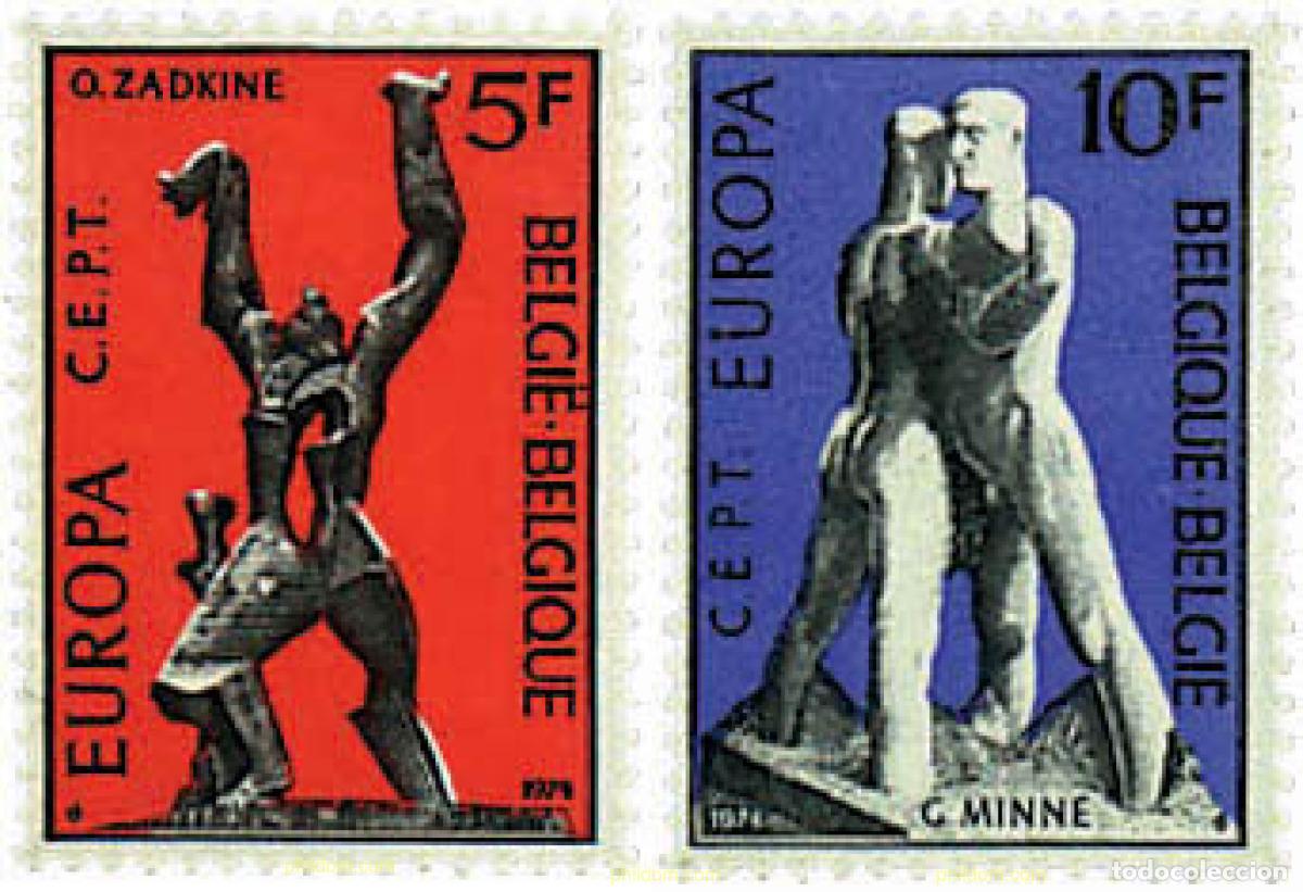 Sellos: 85929 MNH BELGICA 1974 EUROPA CEPT. ESCULTURAS
