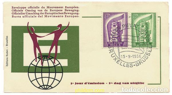 Sellos: 22974 MNH BELGICA 1956 EUROPA CEPT. RECONSTRUYENDO EUROPA