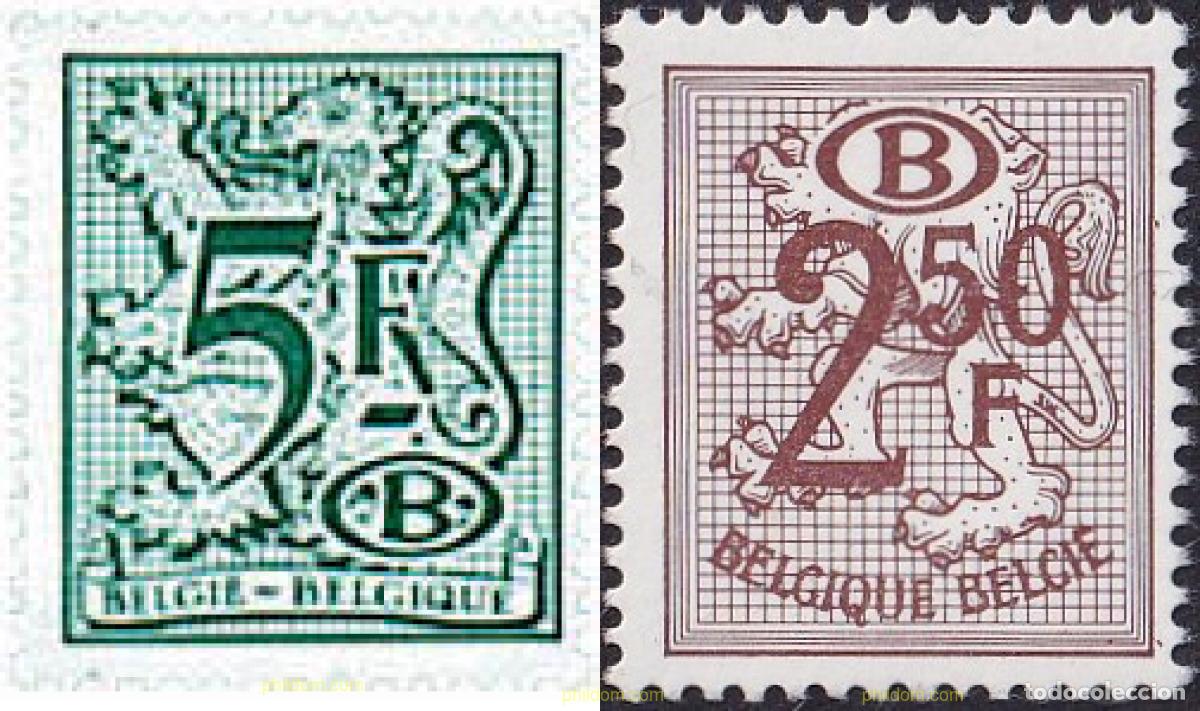 Sellos: 85185 MNH BELGICA 2025 CIFRA SOBRE LEON HERALDICO