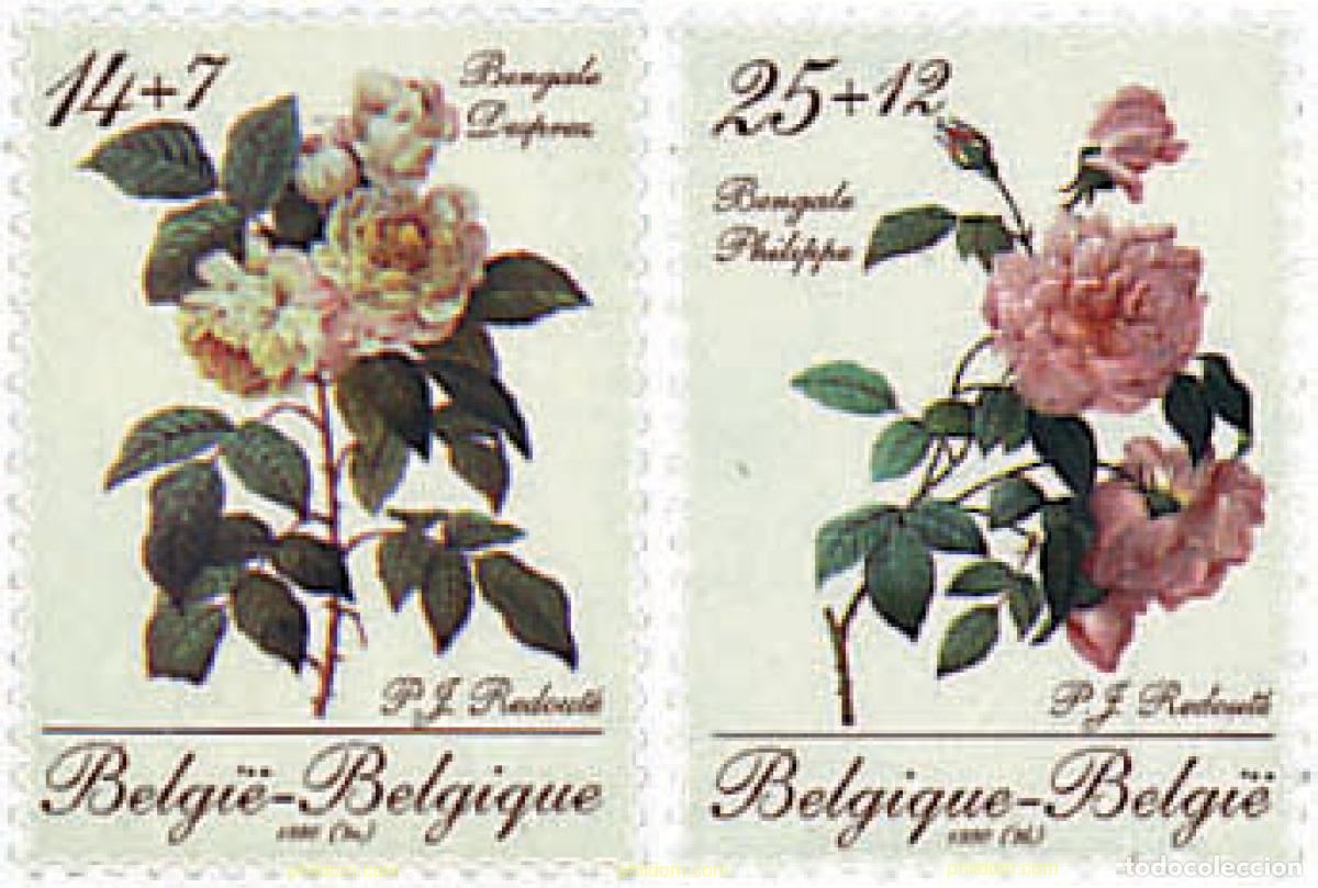 Sellos: 97131 MNH BELGICA 1990 PROMOCION DE LA FILATELIA. ROSAS DE PIERRE-JOSEPH REDOUT&Eacute;
