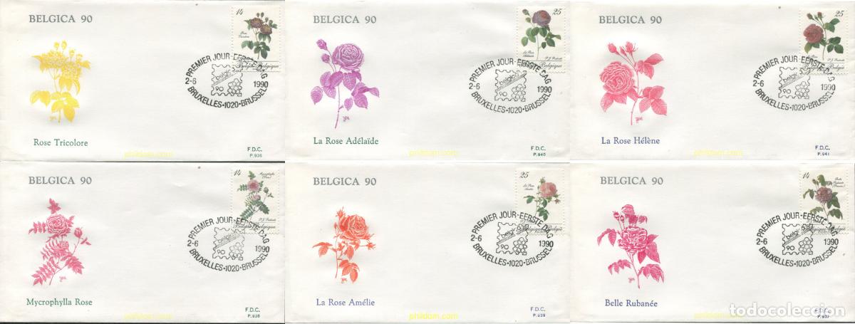 Sellos: 394219 MNH BELGICA 1990 BELGICA 90. SALON INTERNACIONAL DE FILATELIA. ROSAS DE PIERRE JOSEPH REDOUT