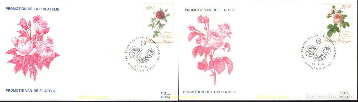 Sellos: 394292 MNH BELGICA 1988 PROMOCION DE LA FILATELIA. ROSAS DE PIERRE-JOSEPH REDOUT&Eacute;