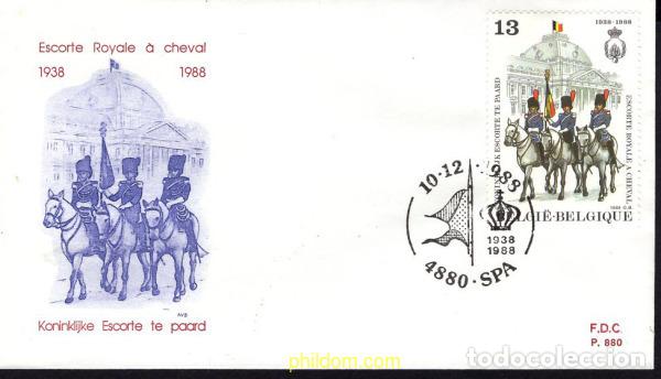 Sellos: 401011 MNH BELGICA 1988 50 ANIVERSARIO DE LA ESCOLTA REAL A CABALLO