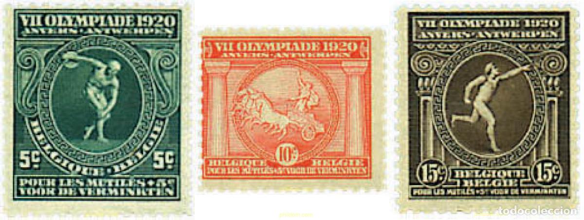Sellos: 86825 MNH BELGICA 1920 7 JUEGOS OLIMPICOS VERANO AMBERES 1920