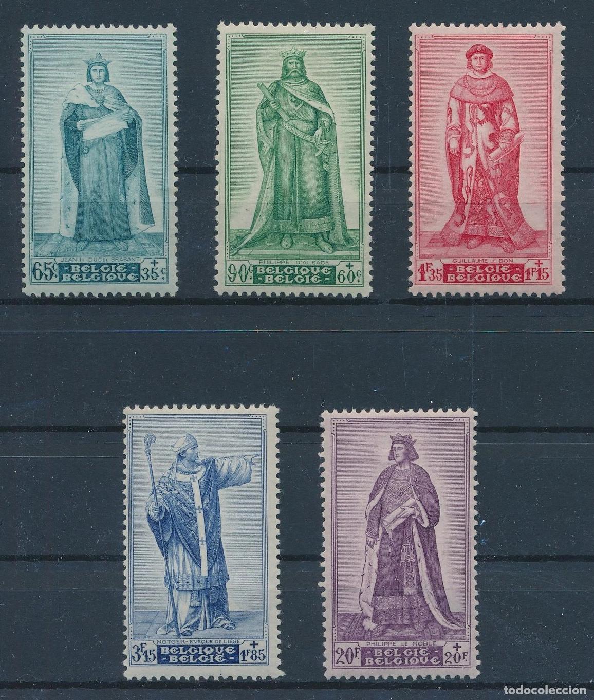Sellos: Belgicaa 1947 Ivert 751/5 ** Pro Victimas de la Guerra - Personajes