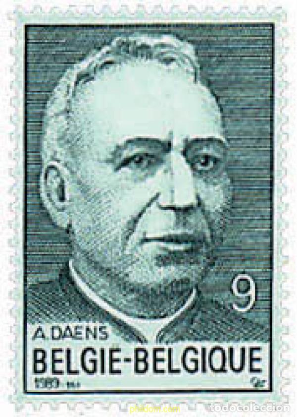 Sellos: 85426 MNH BELGICA 1989 150 ANIVERSARIO DEL NACIMIENTO DEL ABAD ADOLF DAENS