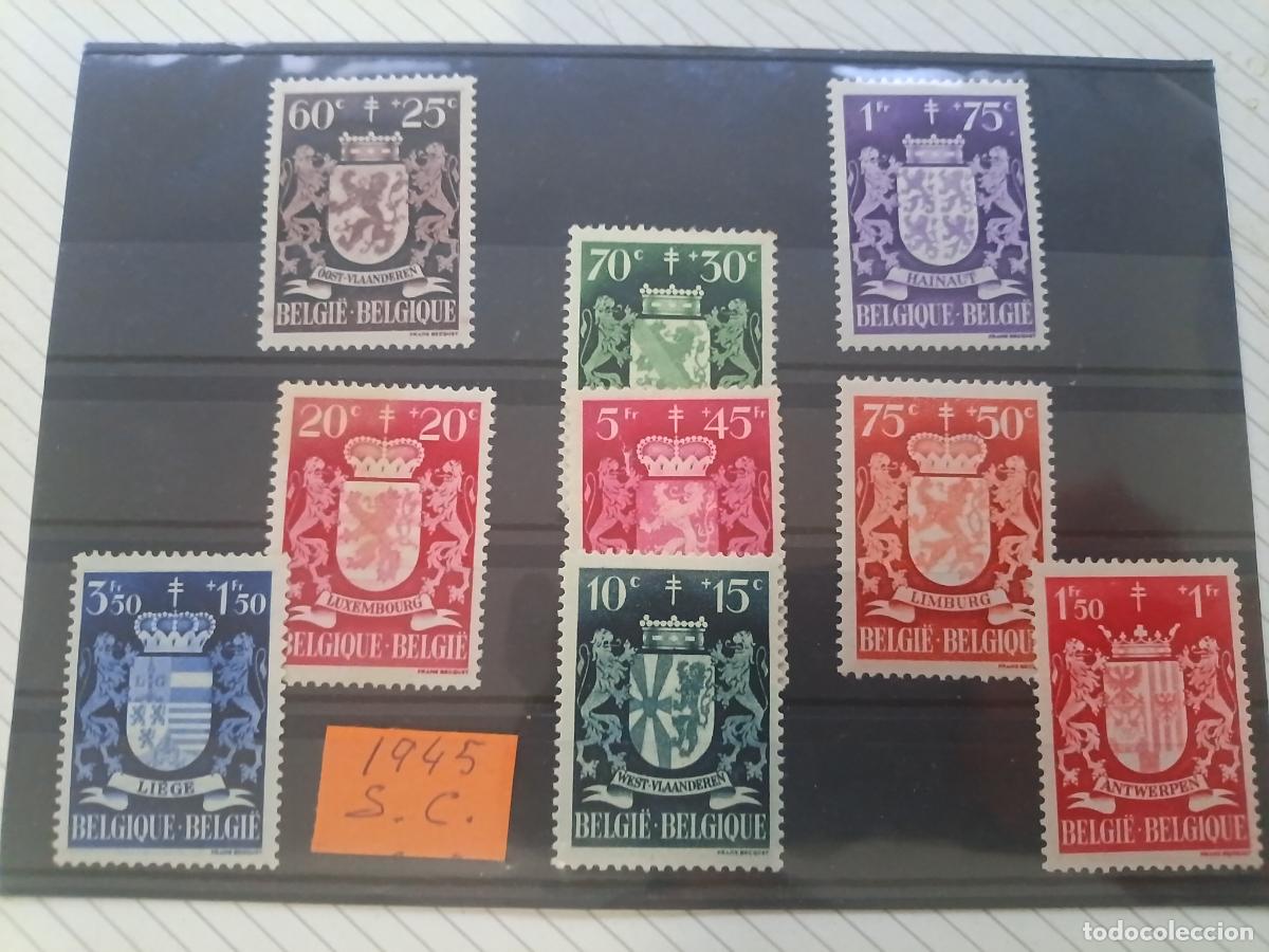 Sellos: B&eacute;lgica. Escudos de las provincias. 1945