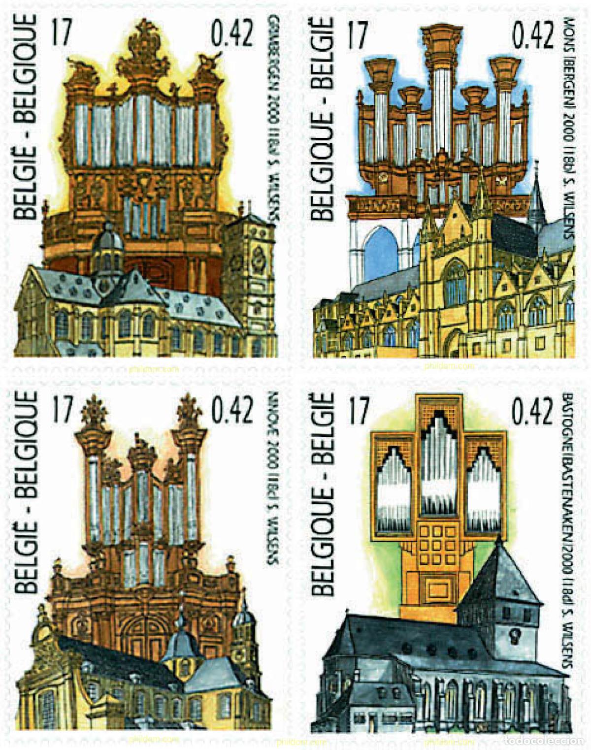 Sellos: 87371 MNH BELGICA 2000 TURISMO. IGLESIAS Y ORGANOS