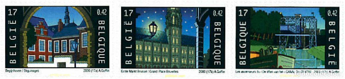 Sellos: 87372 MNH BELGICA 2000 UNESCO. PATRIMONIO MUNDIAL