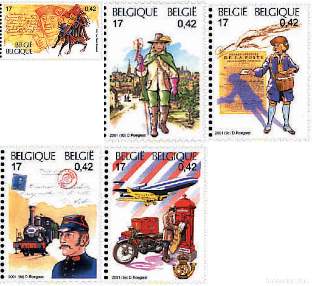 Sellos: 87531 MNH BELGICA 2001 BELGICA 2001. EXPOSICION FILATELICA INTERNACIONAL. 500 ANIVERSARIO DEL CORRE