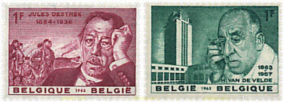 Briefmarken: 84211 MNH BELGICA 1963 CENTENARIO DEL NACIMIENTO DE J.DESTREE Y H.VAN DE VELDE