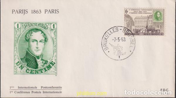 Briefmarken: 427342 MNH BELGICA 1963 CENTENARIO DE LA PRIMERA CONFERENCIA POSTAL INTERNACIONAL DE PARIS