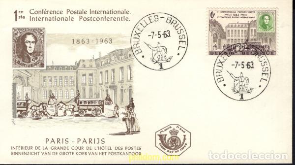 Briefmarken: 686597 MNH BELGICA 1963 CENTENARIO DE LA PRIMERA CONFERENCIA POSTAL INTERNACIONAL DE PARIS