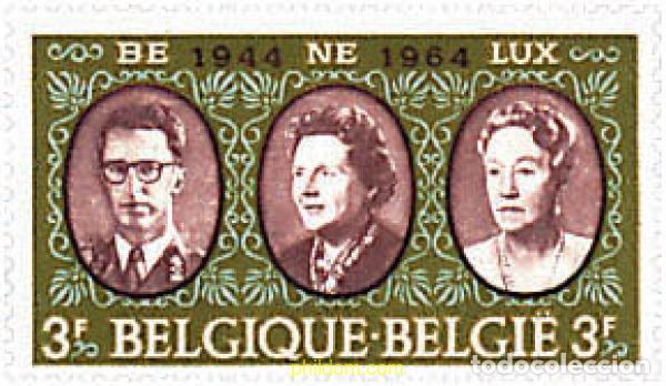 Sellos: 83960 MNH BELGICA 1964 20 ANIVERSARIO DE LA UNION ADUANERA DEL BENELUX