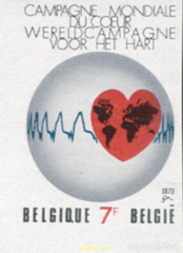 Sellos: 111264 MNH BELGICA 1972 CAMPA&Ntilde;A MUNDIAL DEL CORAZON