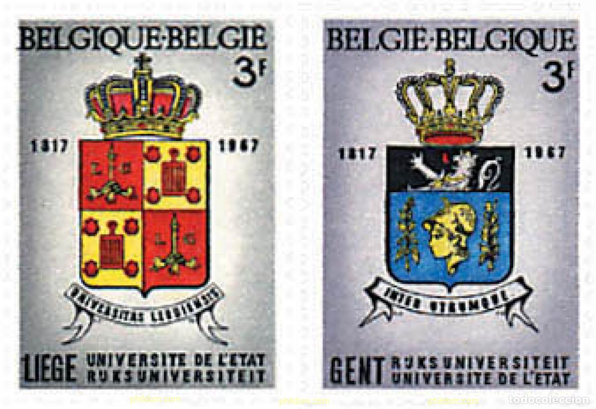 Sellos: 84277 MNH BELGICA 1967 150 ANIVERSARIO DE LA UNIVERSIDAD DE LIEJA Y GANTE