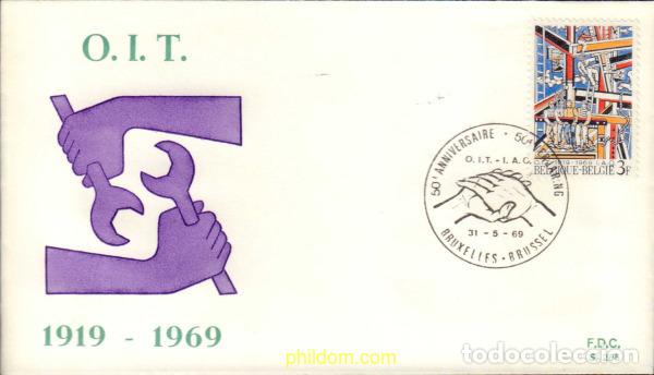 Sellos: 427452 MNH BELGICA 1969 50 ANIVERSARIO DE LA OIT (ORGANIZACION INTERNACIONAL DEL TRABAJO)