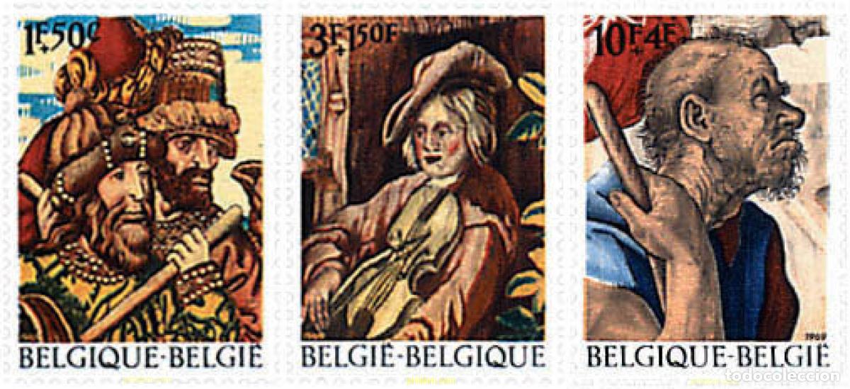 Sellos: 87924 MNH BELGICA 1969 PRO OBRAS CULTURALES. TAPICES. FRAGMENTOS