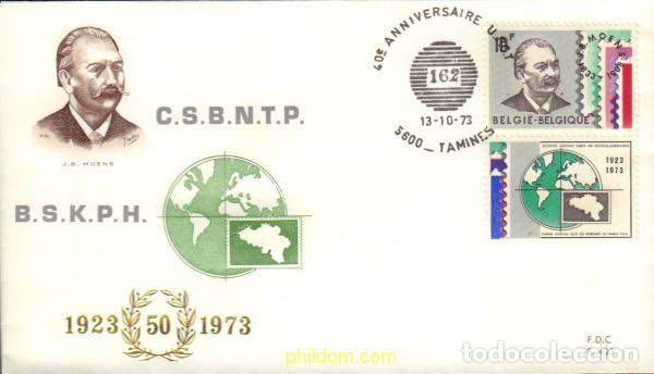 Sellos: 541008 MNH BELGICA 1973 50 ANIVERSARIO DE LA CAMARA SINDICAL BELGA DE NEGOCIANTES DE SELLOS