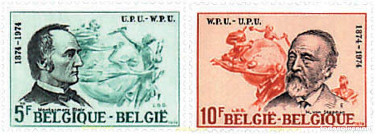 Sellos: 84801 MNH BELGICA 1974 CENTENARIO DE LA U.P.U.