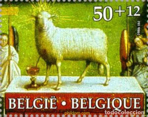 Selos: 22799 MNH BELGICA 1986 CULTURA. DETALLES DE LA ADORACION DEL CORDERO MISTICO, HUBERT Y JAN VAN EYCK