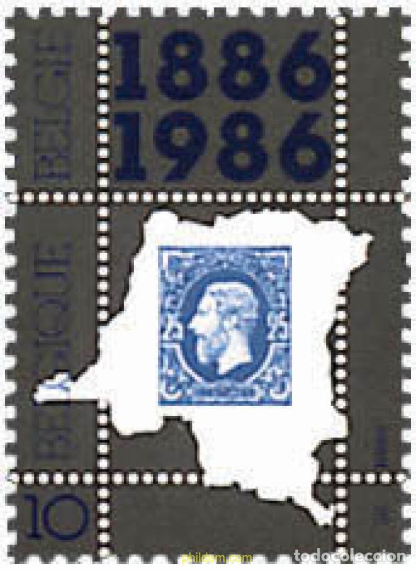 Selos: 84797 MNH BELGICA 1986 CENTENARIO DEL PRIMER SELLO DEL CONGO