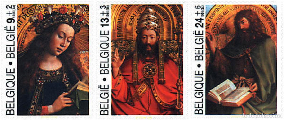 Timbres: 85376 MNH BELGICA 1986 CULTURA. DETALLES DE LA ADORACION DEL CORDERO MISTICO, HUBERT Y JAN VAN EYCK