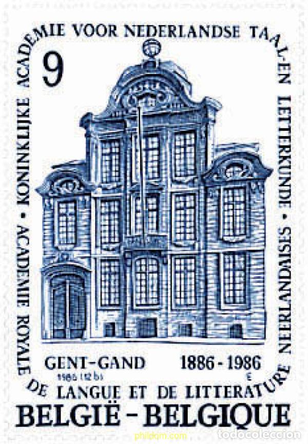 Timbres: 84804 MNH BELGICA 1986 CENTENARIO DE LA REAL ACADEMIA DE LENGUA Y LITERATURA HOLANDESA