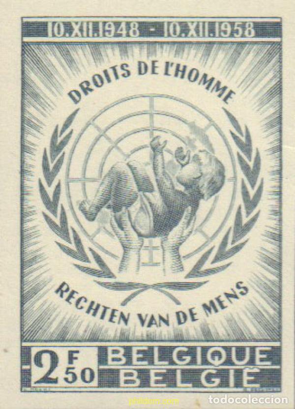 Sellos: 110998 MNH BELGICA 1958 10 ANIVERSARIO DE LA DECLARACION UNIVERSAL DE LOS DERECHOS HUMANOS