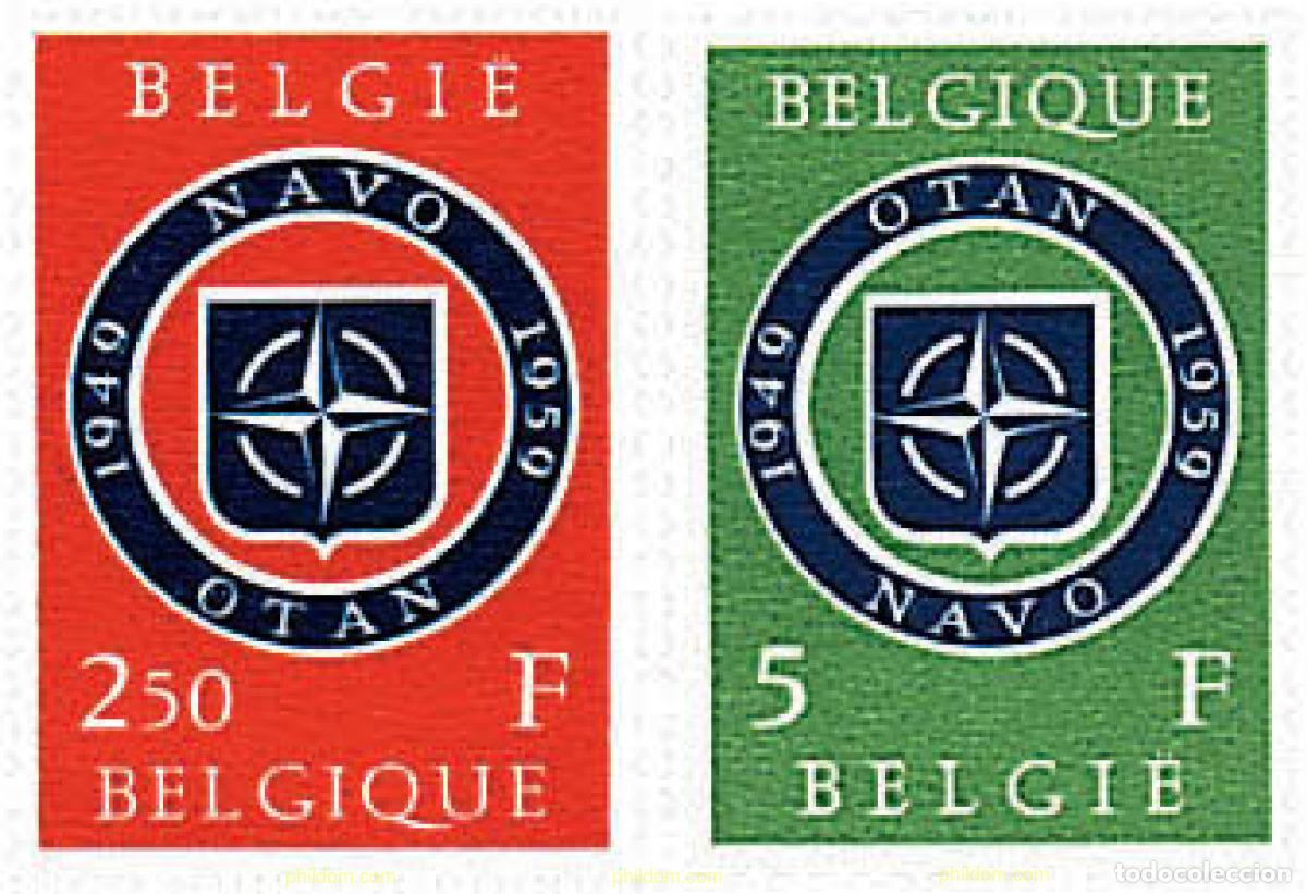 Sellos: 199862 HINGED BELGICA 1959 10 ANIVERSARIO DEL TRATADO DEL ATLANTICO NORTE