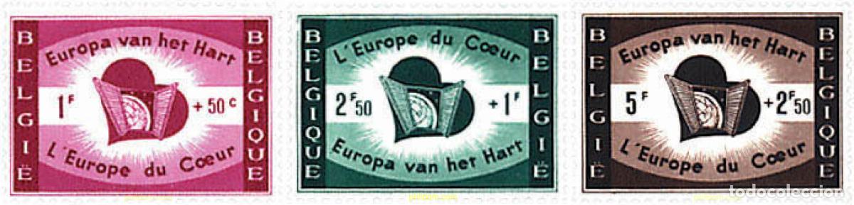 Sellos: 199861 HINGED BELGICA 1959 EUROPA DEL CORAZON