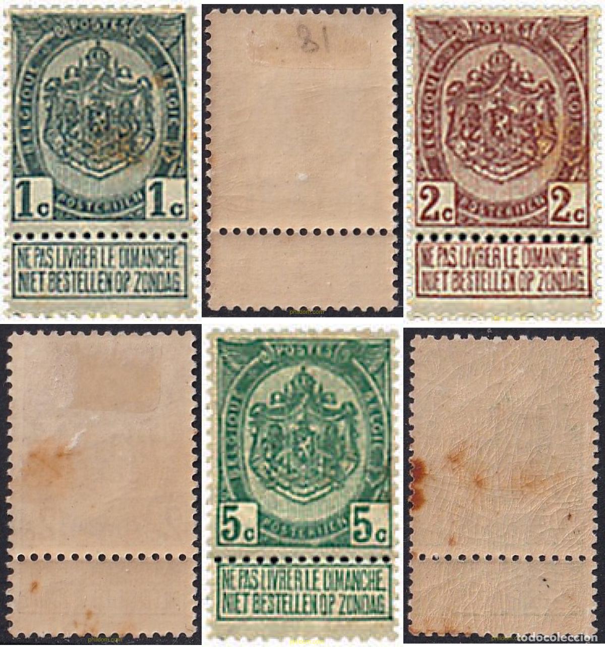 Sellos: 290929 HINGED BELGICA 1907 ESCUDOS