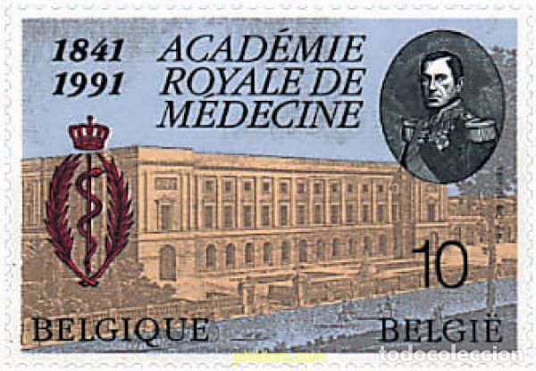 Sellos: 85210 MNH BELGICA 1991 150 ANIVERSARIO DE LA REAL ACADEMIA DE MEDICINA DE BELGICA
