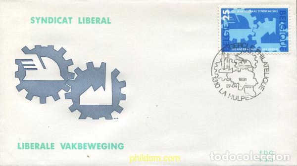 Sellos: 427837 MNH BELGICA 1991 CENTENARIO DEL SINDICATO LIBERAL