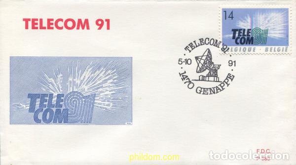 Sellos: 427840 MNH BELGICA 1991 TELECOM 91. EXPOSICION INTERNACIONAL