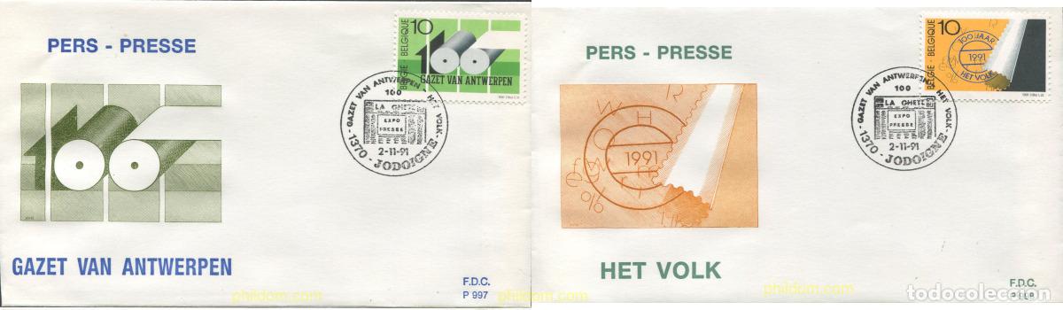 Sellos: 427841 MNH BELGICA 1991 CENTENARIOS DE PERIODICOS BELGAS