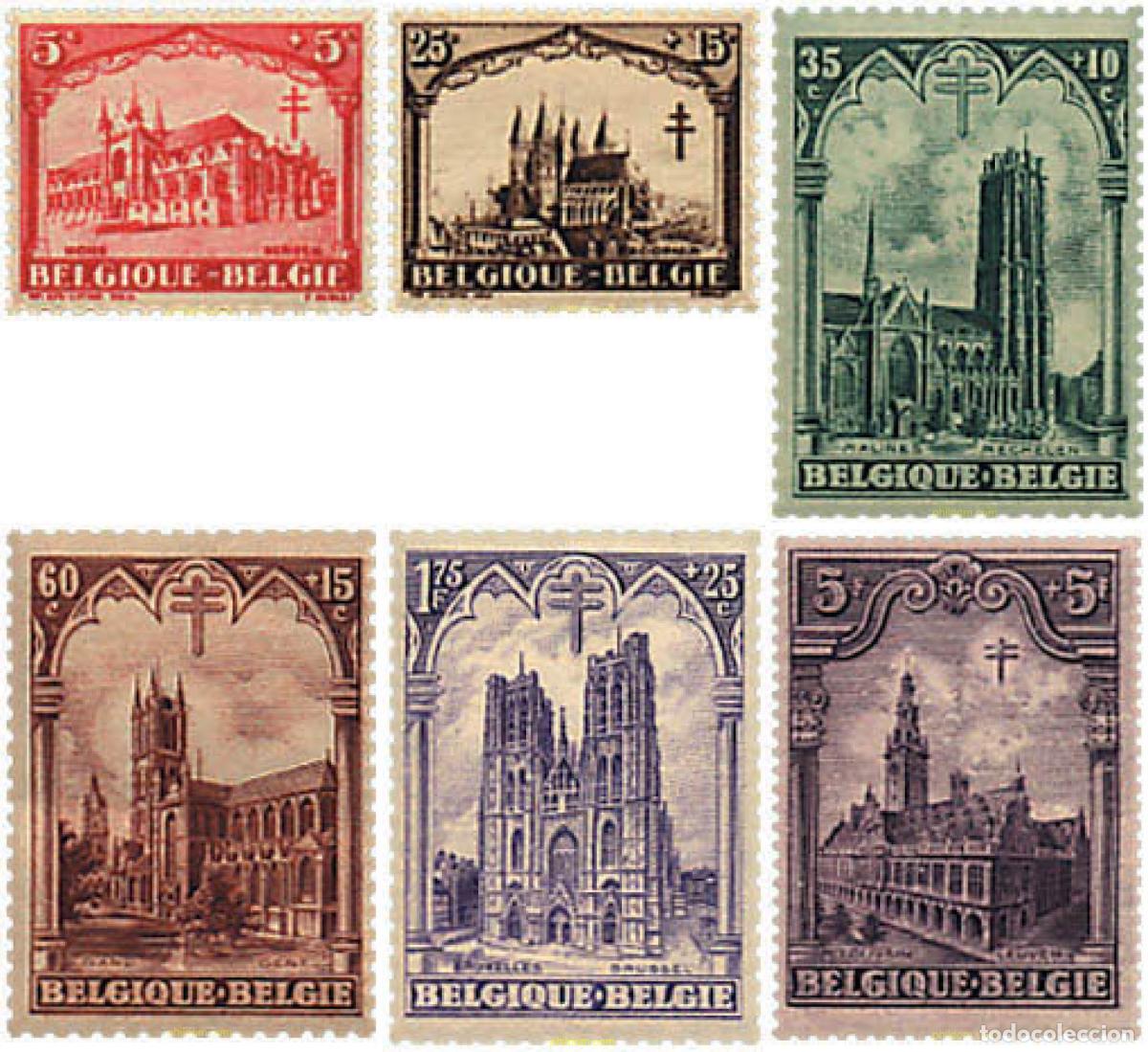 Sellos: 85840 MNH BELGICA 1928 ANTITUBERCULOSIS. CATEDRALES