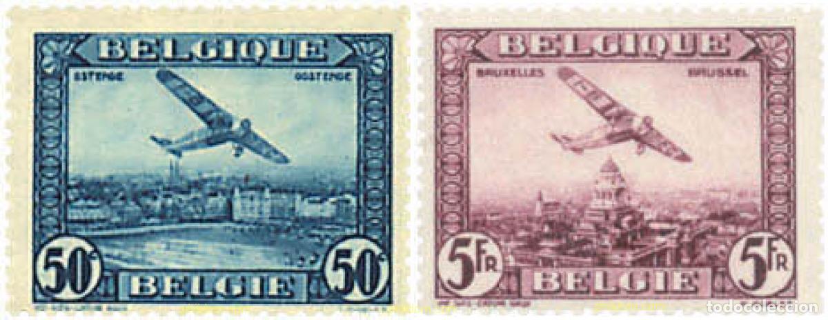 Sellos: 291763 HINGED BELGICA 1930 AVION SOBREVOLANDO BRUSELAS