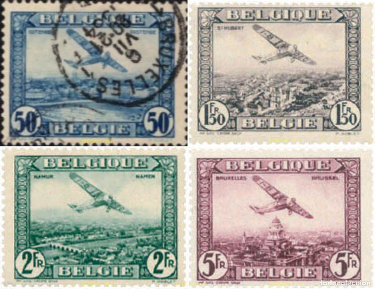 Sellos: 616108 HINGED BELGICA 1930 AVION SOBREVOLANDO BRUSELAS