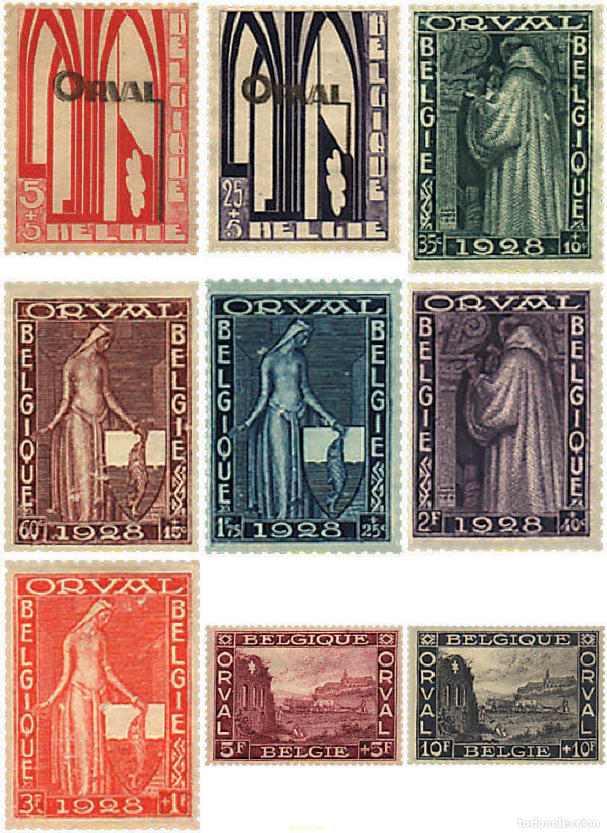 Sellos: 290956 HINGED BELGICA 1928 PRO RECONSTRUCCION DE LA BASILICA DE ORVAL