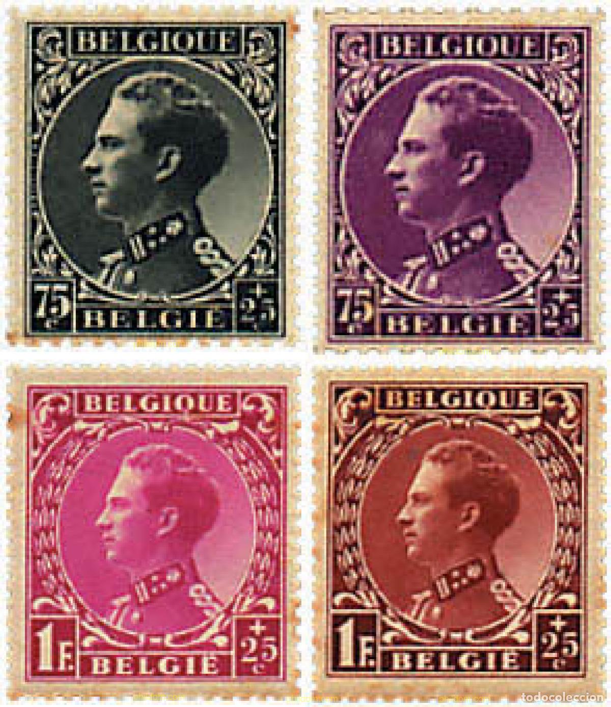 Sellos: 290977 HINGED BELGICA 1934 PRO INVALIDOS DE GUERRA. REY LEOPOLDO III