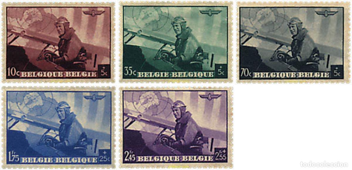 Sellos: 291000 HINGED BELGICA 1938 CONFERENCIA AEROPOSTAL EUROPEA