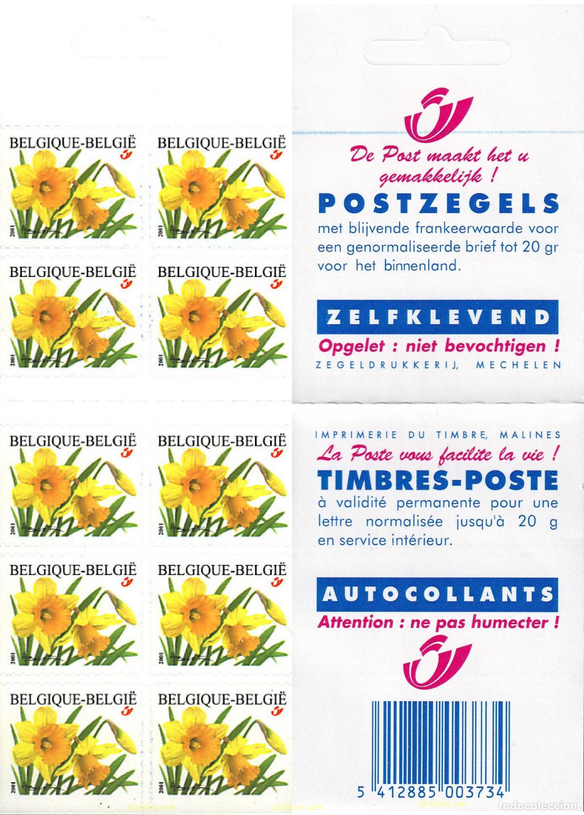 Sellos: 1902 MNH BELGICA 2001 FLORES