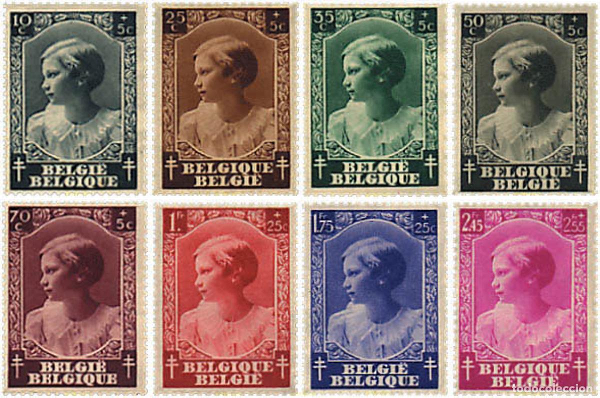 Sellos: 83669 MNH BELGICA 1937 ANTITUBERCULOSIS. PRINCESA JOSEFINA-CARLOTA