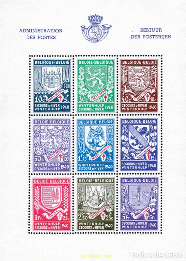 Timbres: 573611 HINGED BELGICA 1941 AUXILIOS DE INVIERNO. ESCUDOS DE CAPITALES DE PROVINCIAS