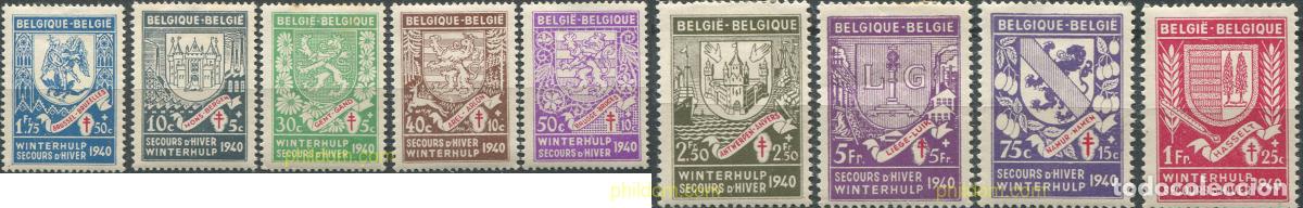 Timbres: 681072 HINGED BELGICA 1941 AUXILIOS DE INVIERNO. ESCUDOS DE CAPITALES DE PROVINCIAS