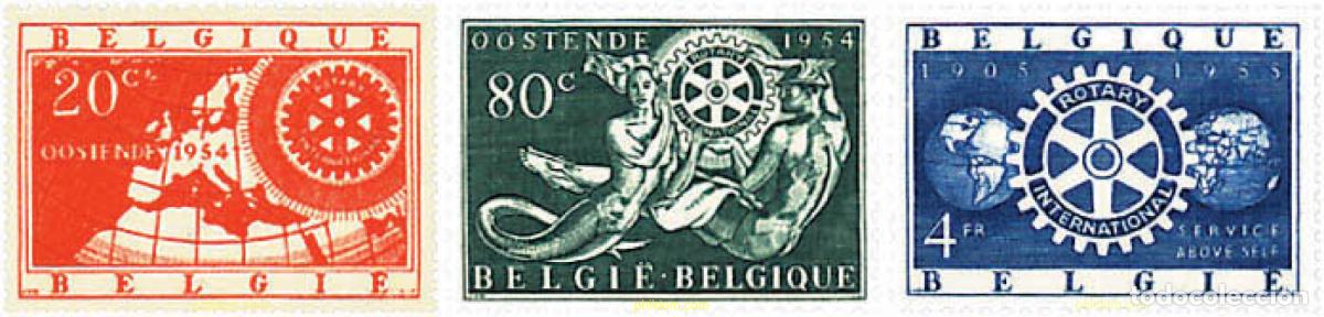 Timbres: 291054 HINGED BELGICA 1954 50 ANIVERSARIO DE ROTARY INTERNACIONAL Y 5 CONFERENCIA EUROPEA EN OSTEND