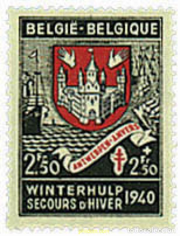 Timbres: 598808 HINGED BELGICA 1940 AUXILIOS DE INVIERNO. ESCUDOS DE CAPITALES DE PROVINCIAS